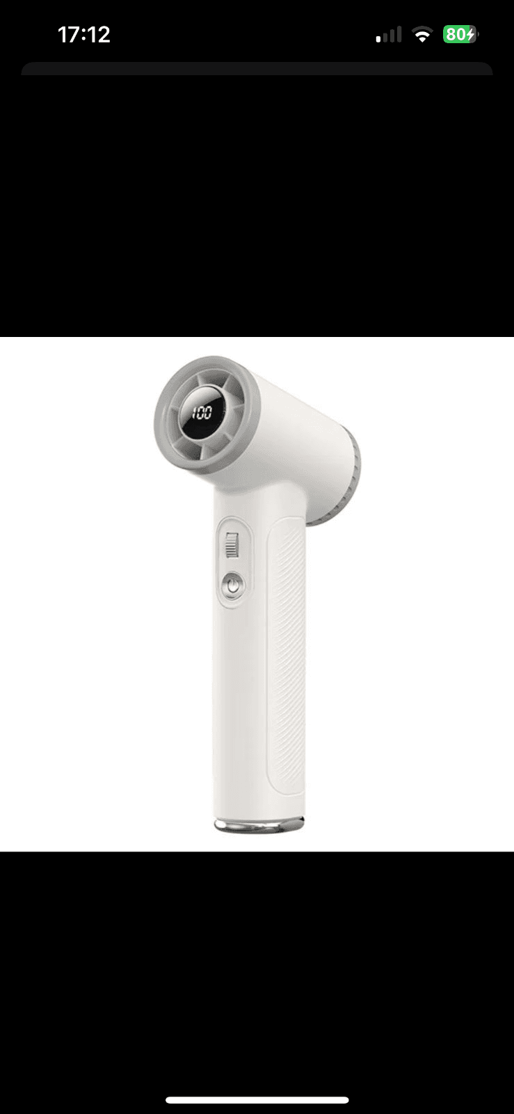 WT23 portable handheld turbo fan in white